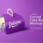 Handbag Cake Box Mockup PSD