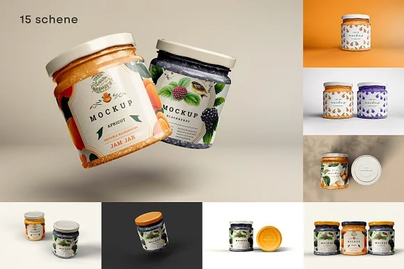 Jam Jar Mockup PSD