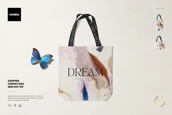 Shopper Canvas Bag Mockup PSD