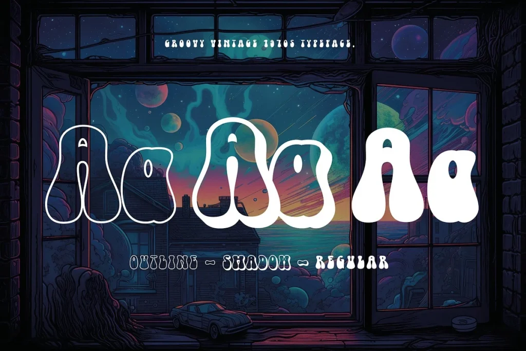 3 Cosmic Hippie Groovy Font