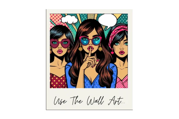 4 Comic Style Pop Art Girls Background