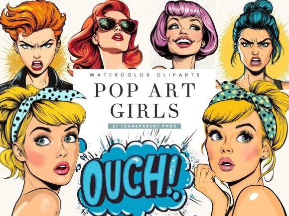 Comic Style Art Girls Illustration