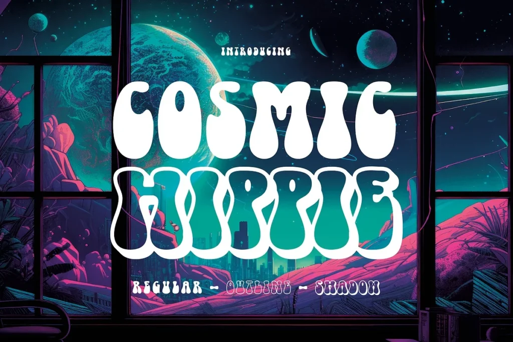 Cosmic Hippie Groovy Font