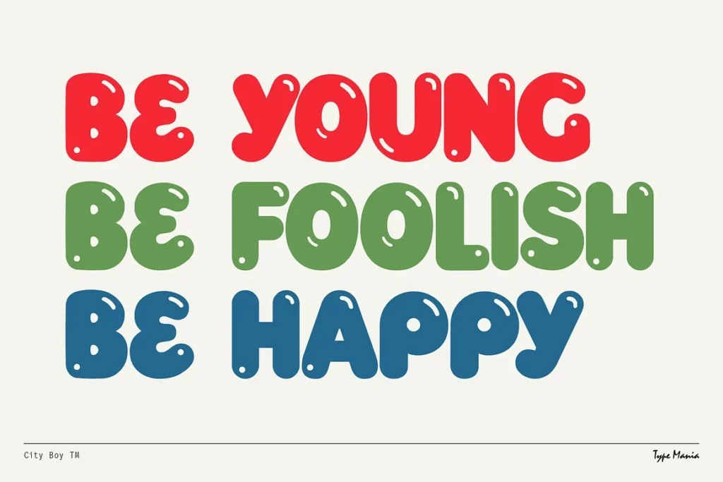 2 Best City Boy Bubbly Display Font