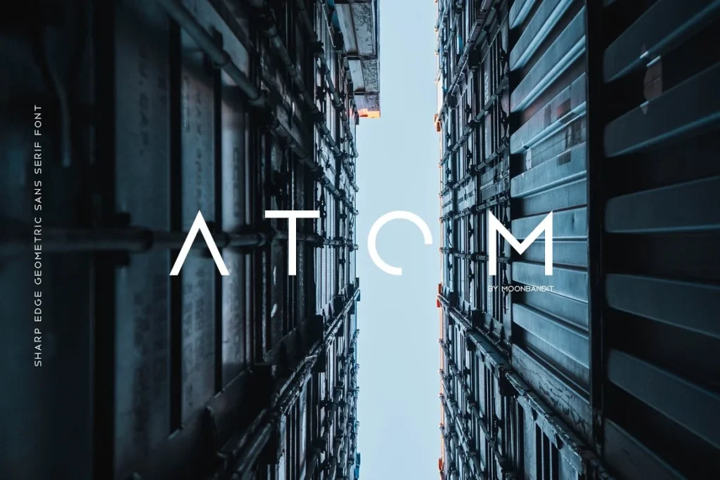 Atom Sharp edge Typeface Scifi Font