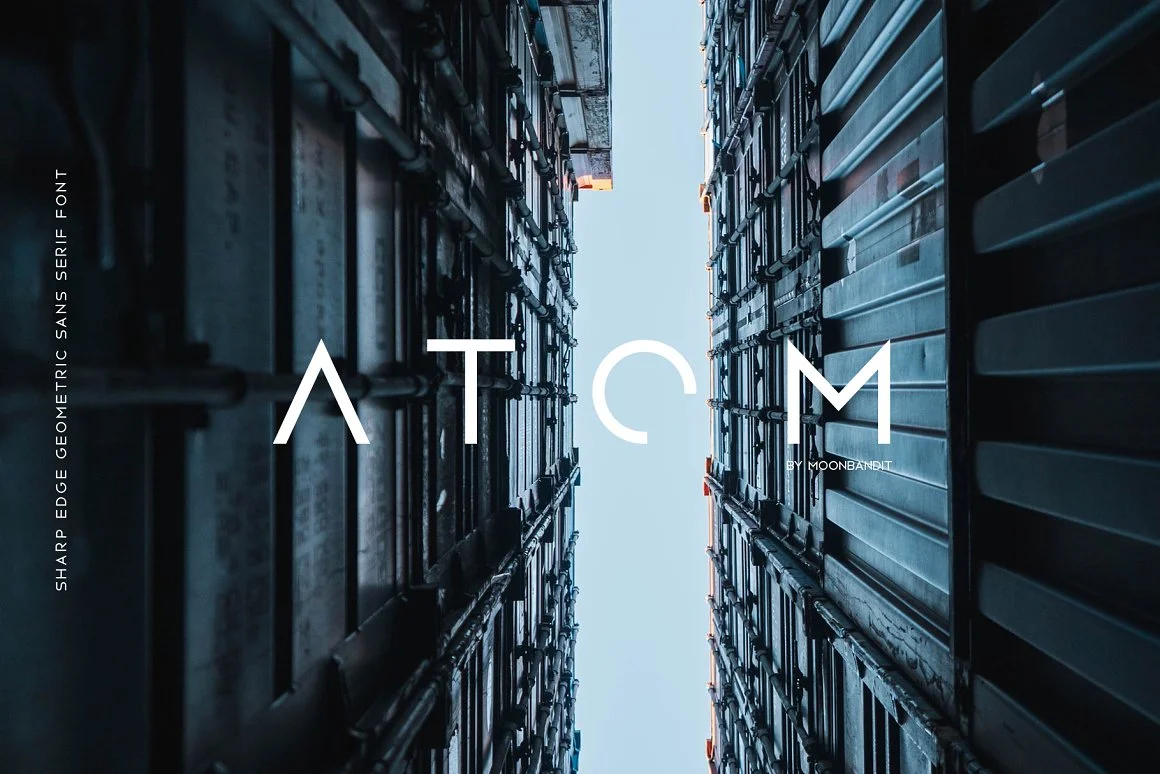 Atom Sharp edge Typeface Scifi Font