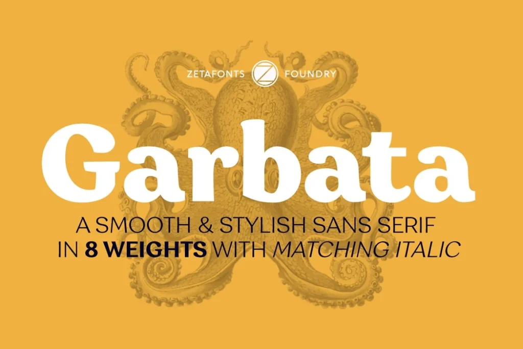 Garbata San Serif Font Typeface Family